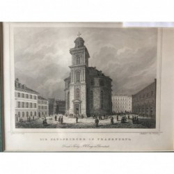 Frankfurt/.M., Gesamtansicht: Die Paulskirche in Frankfurt - Stahlstich, 1847