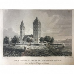 Niederlahnstein, Gesamtansicht: Die St. Johanniskirche in Niederlahnstein - Stahlstich, 1847