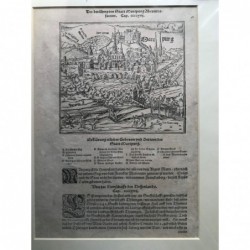 Marburg, Gesamtansicht: Der berühmpten Statt Martpurg Abcontrafactur (Marburg) - Holzschnitt, 1550