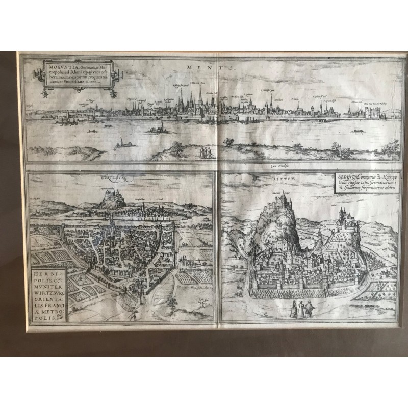 Würzburg, Mainz und  Sitten - Kupferstich, 1580