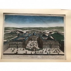 Würzburg, Gesamtansicht: Würzburg- Residenz - Kupferstich, 1740
