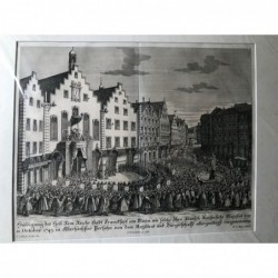Frankfurt/M., Huldigung des Heil. Röm. Reichs Stadt Franckfurt. - Kupferstich, 1746