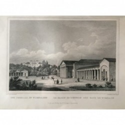 Wiesbaden, Ansicht:  Der Cursaal in Wiesbaden - Stahlstich, 1847