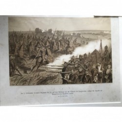 Langensalza, Schlachtszene vom 28.6.1866 - Lithographie, 1870