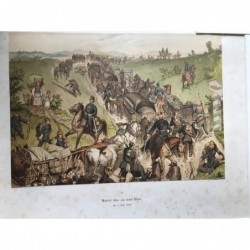 Rhön, Marsch über die hohe Rhön am 9.7.1866 - Lithographie, 1870