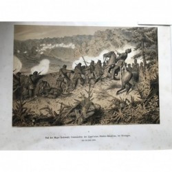 Bad Kissingen, Tod des Major Rodewald.bei Kissingen den 10.7.1866 - Lithographie, 1870