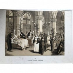 Bad Kissingen, Verwundete im Cursaale zu Kissingen - Lithographie, 1870