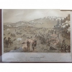 Üttingen b. Würzbg., Gefecht bei Üttingen- Rossbrunn am 26.7.1866 - Lithographie, 1870