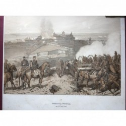 Würzburg, Beschiessung Würzburgs am 27.7.1866 - Lithographie, 1870