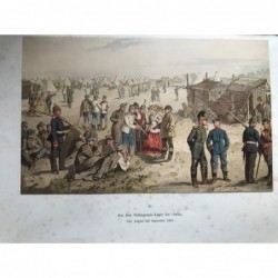 Cörlin/Mecklenbg., Aus dem Gefangenen- Lager bei Cörlin, Juli bis September 1866 - Lithographie, 1870