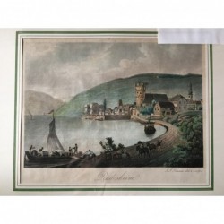 Rüdesheim, Gesamtansicht - Aquatinta, 1850