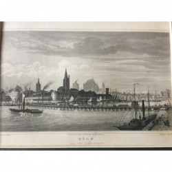 Köln, Gesamtansicht: Köln von der Nordostseite - Stahlstich, 1847