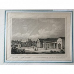 Wiesbaden, Ansicht: Der Cursaal in Wiesbaden - Stahlstich, 1850