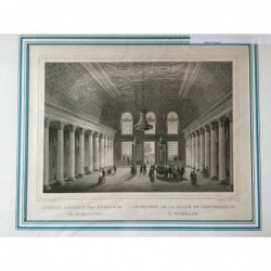 Wiesbaden, Innenansicht: Innere Ansicht des Kursaals in Wiesbaden - Stahlstich, 1850