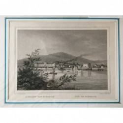 Wiesbaden, Ansicht von Biebrich - Stahlstich, 1850