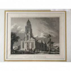 Frankenberg/ Eder, Ansicht: Die Kirche zu Frankenberg - Stahlstich, 1850
