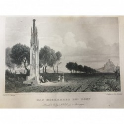 Bonn, Gesamtansicht: Das Hochkreuz bei Bonn - Stahlstich, 1847