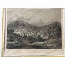 Baden- Baden, Totalansicht - Stahlstich, 1850