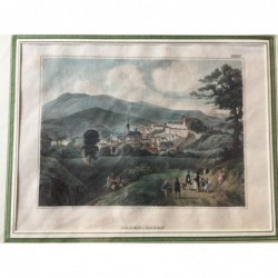 Baden- Baden, Gesamtansicht - Stahlstich, 1850