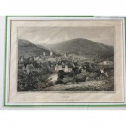 Calw, Gesamtansicht - Stahlstich, 1850