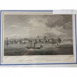 Konstanz, Gesamtansicht: Constanz von der Seeseite - Stahlstich, 1850