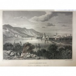 Oberlahnstein: Gesamtansicht - Stahlstich, 1847