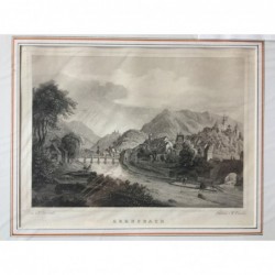 Gernsbach, Gesamtansicht - Stahlstich, 1850