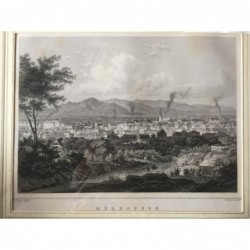 Mühlhausen, Gesamtansicht - Stahlstich, 1850