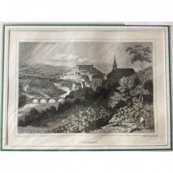 Tübingen, Ansicht - Stahlstich, 1850