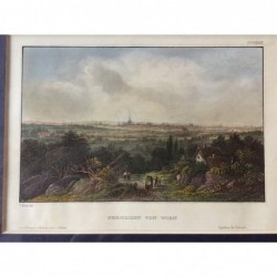 Wien, Gesamtansicht: Fernsicht von Wien - Stahlstich, 1850