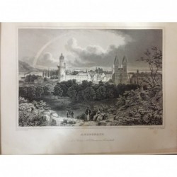 Andernach, Gesamtansicht - Stahlstich, 1847