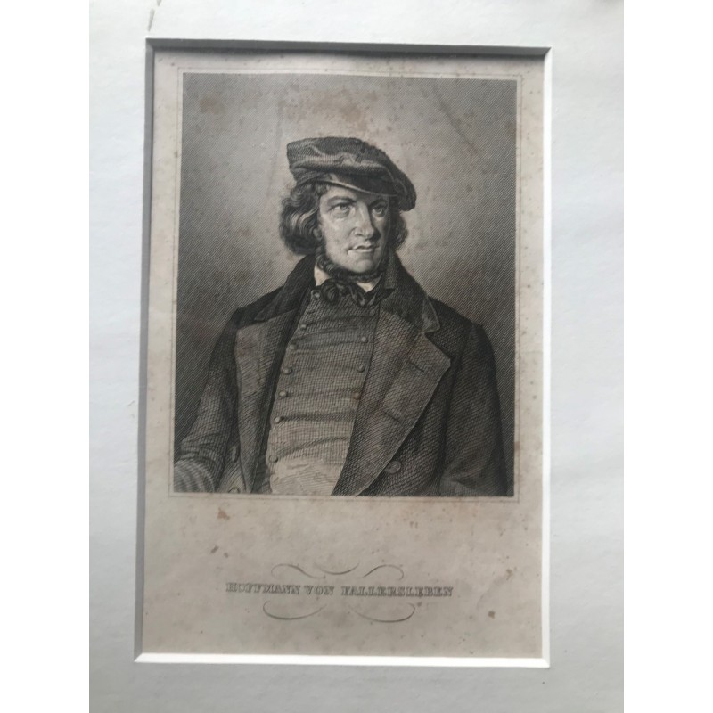 Hoffmann von Fallersleben - Stahlstich, 1850