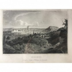 Koblenz, Gesamtansicht: Coblenz - Stahlstich, 1847