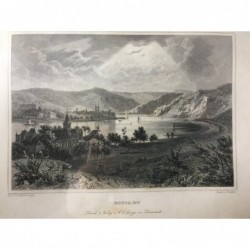 Boppard, Gesamtansicht - Stahlstich, 1847