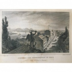 Bonn, Gesamtansicht: Aussicht vom Stockenthor in Bonn - Stahlstich, 1847