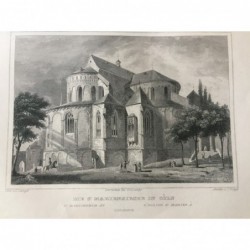 Köln, Gesamtansicht: Die St. Marienkirche in Cöln - Stahlstich, 1847