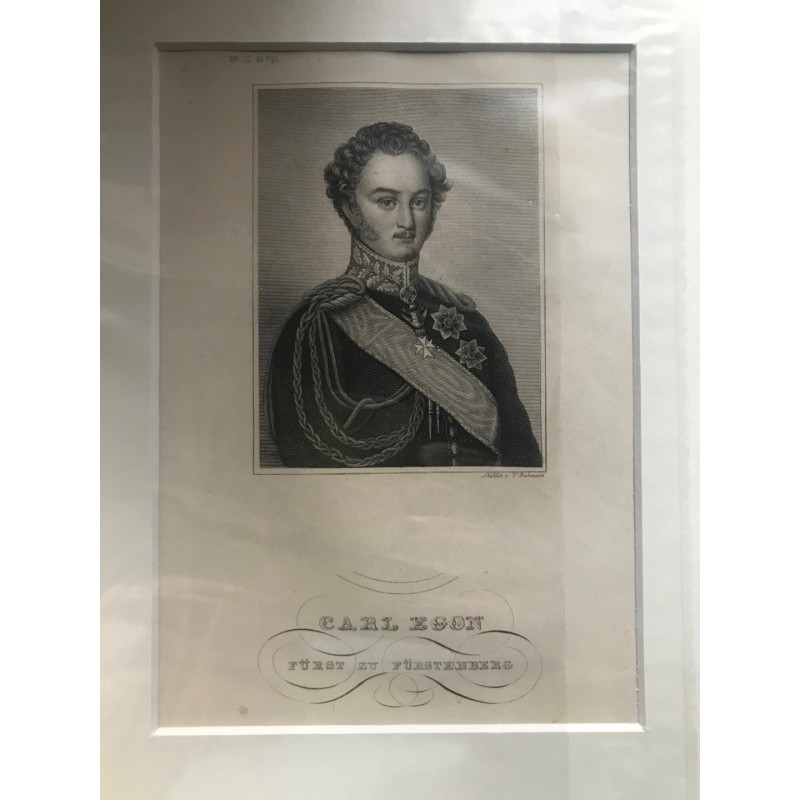 Carl Egon Fürst zu Fürstenberg - Stahlstich, 1850