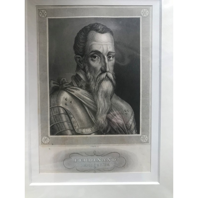Ferdinand, Herzog von Alba - Stahlstich, 1850