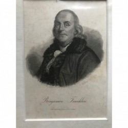 Benjamin Franklin - Stahlstich, 1850