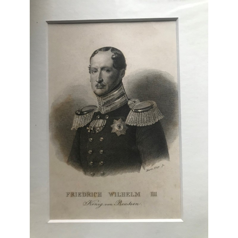 Friedrich Wilhelm III., König von Preußen - Stahlstich, 1850