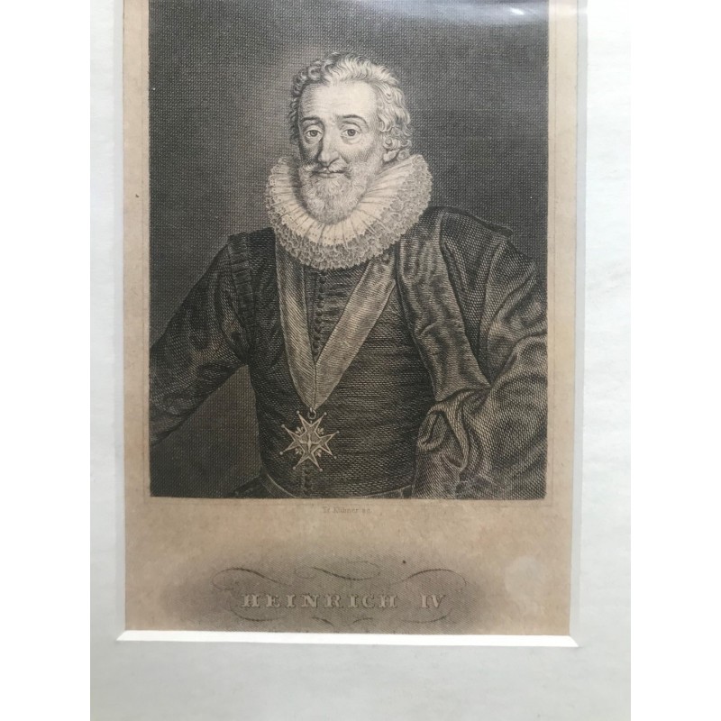 Heinrich IV. König von Frankreich - Stahlstich, 1850