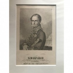 Leopold, erwählter König der Belgier, Prinz von S. Coburg - Punktierstich, 1850